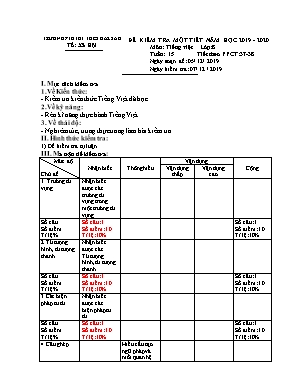 Đề kiểm tra một tiết môn Tiếng Việt Lớp 8 - Tiết 37+38 - Năm học 2019-2020 - Trường PTDT BT Đăk Sao (Có đáp án)